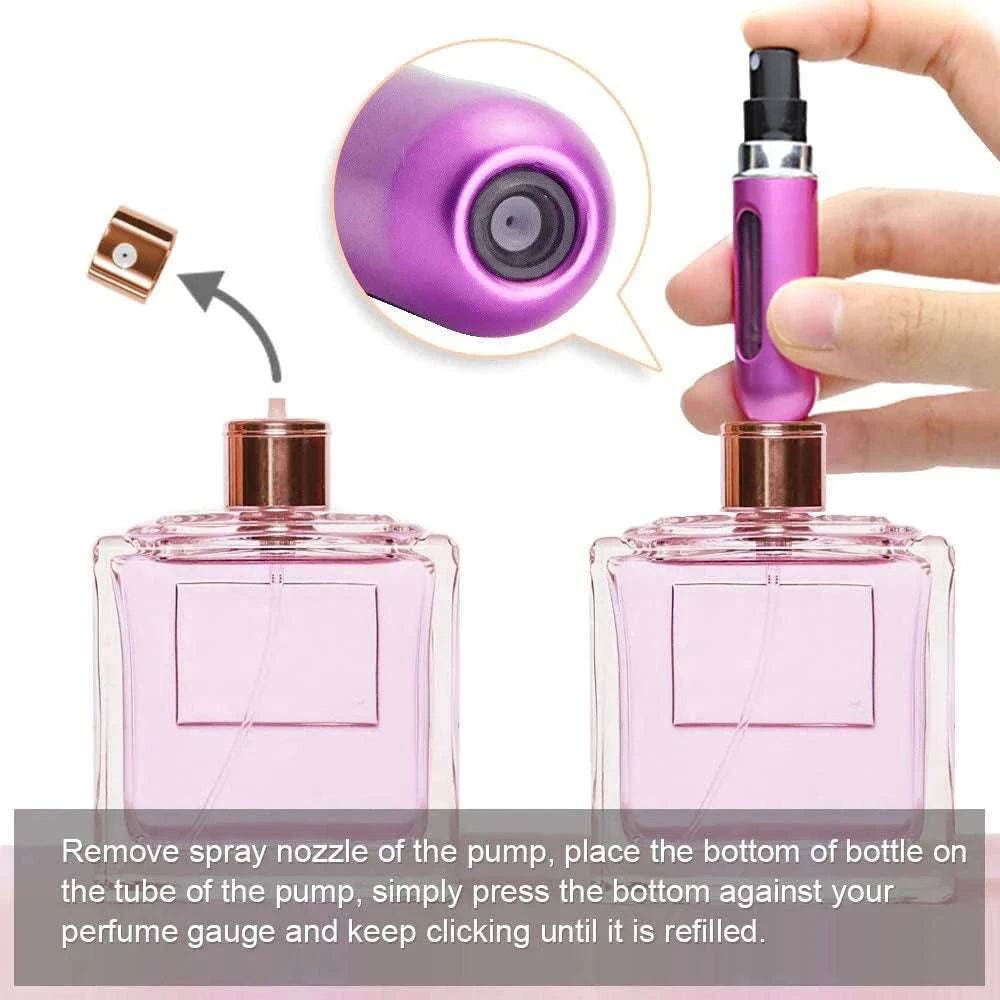 Mini Refillable Travel Perfume Atomizer Spray Container-5 And 8ML 1Set-10PCS