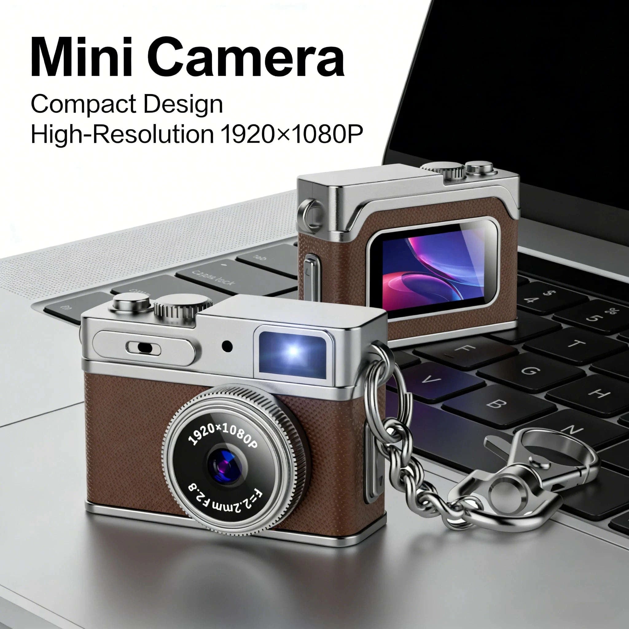 Mini Retro Snap Digital Camera 1080P with 6 Filters-Brown / Add 32G SD Card / United States