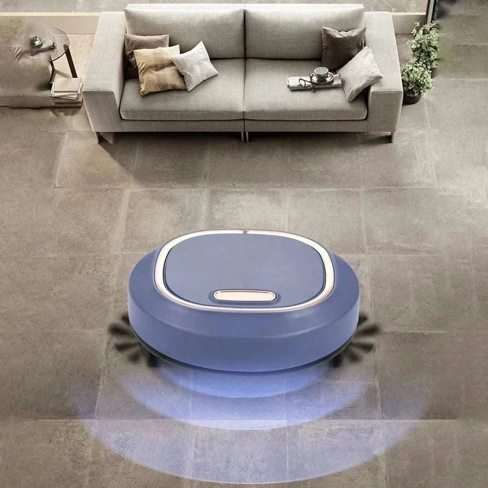 Mini Robot Vacuum Cleaner 3-in-1 Sweep Mop Quiet Cleaning-Black
