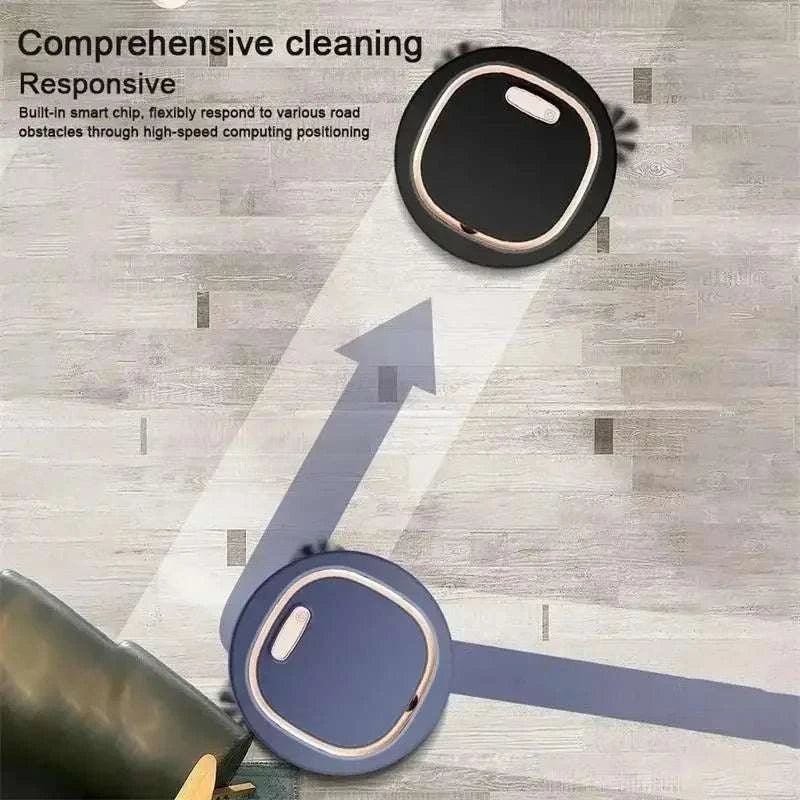 Mini Robot Vacuum Cleaner 3-in-1 Sweep Mop Quiet Cleaning-Black