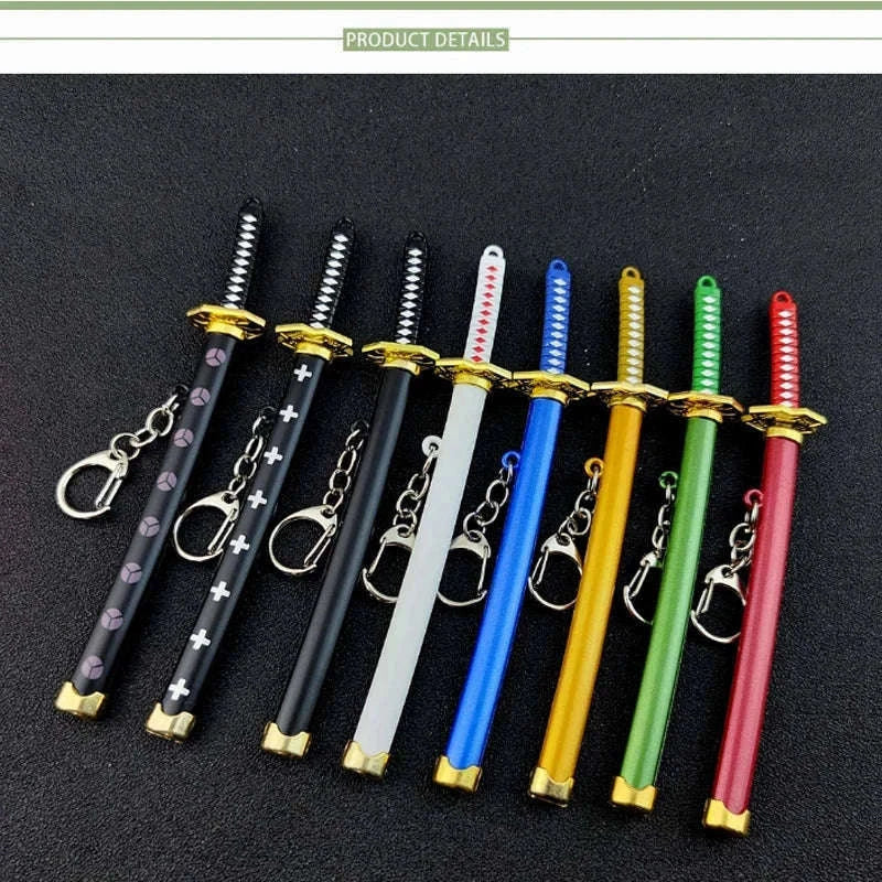 Mini Roronoa Zoro Samurai Sword Keychain-769-black