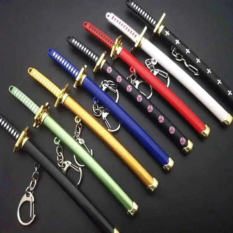 Mini Roronoa Zoro Samurai Sword Keychain-769-black