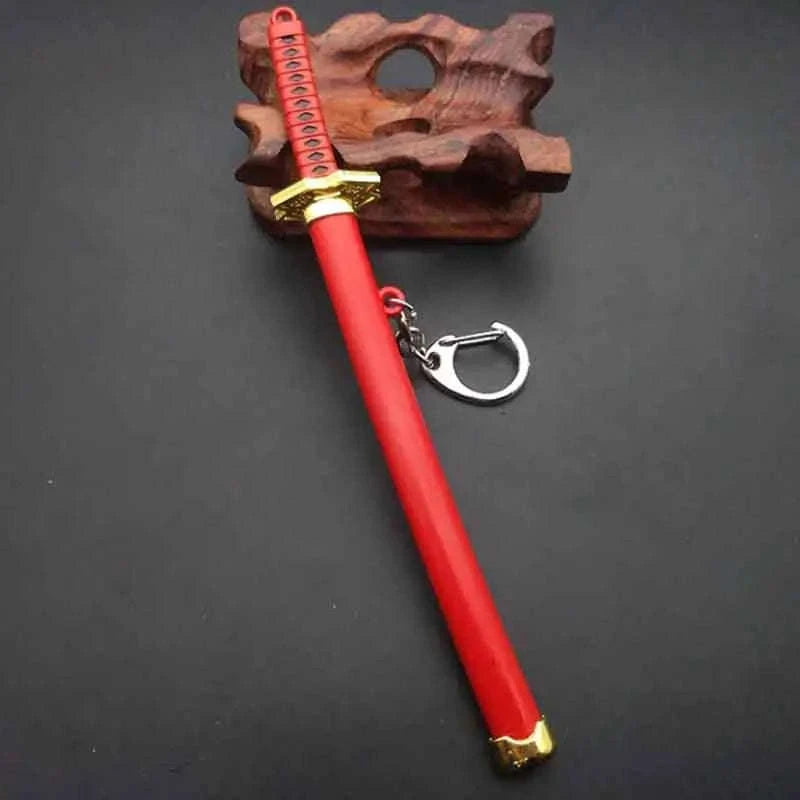 Mini Roronoa Zoro Samurai Sword Keychain-K769-blue