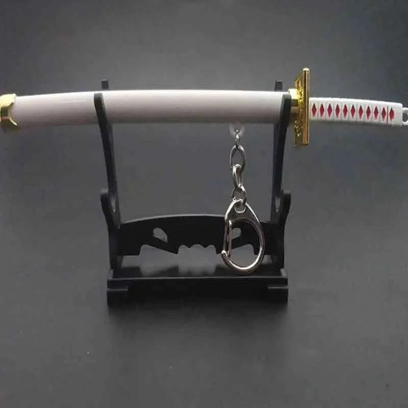 Mini Roronoa Zoro Samurai Sword Keychain-K769-blue