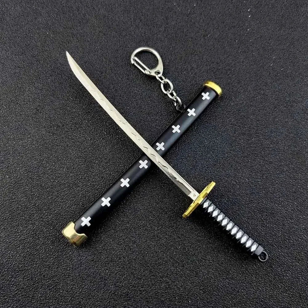 Mini Roronoa Zoro Samurai Sword Keychain-K769-blue