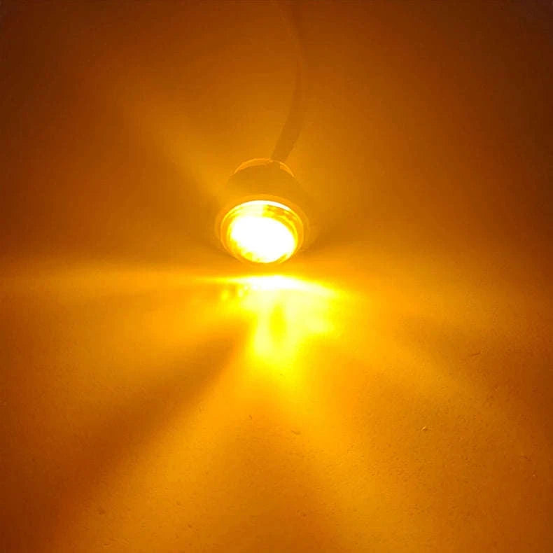 Mini Round LED Side Marker Light 12-24V for Truck Trailer Auto-Blue / 10PCS