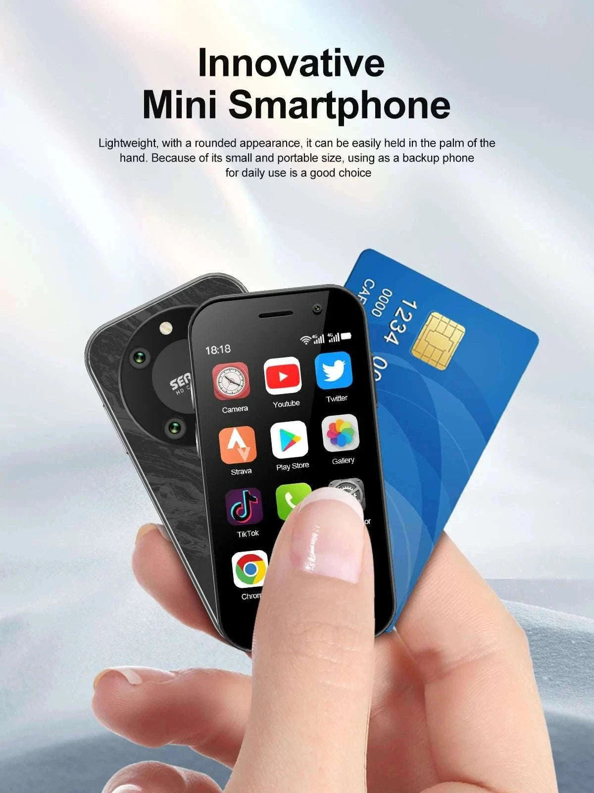 Mini Smartphone 3.0" HD Display, Dual SIM, 4G LTE-PURPLE / 16g / 4G LTE Cellular|2 G