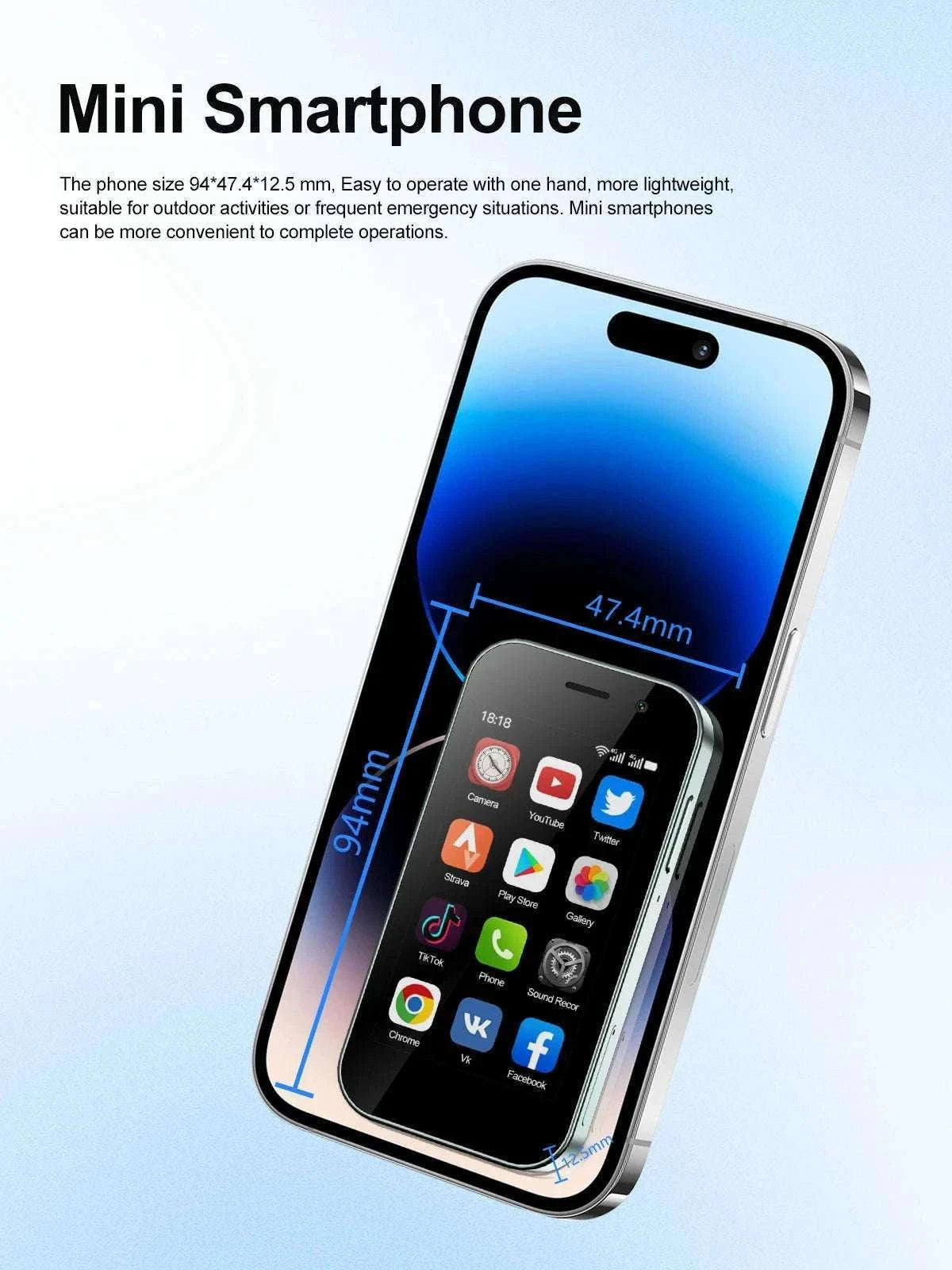 Mini Smartphone 3.0" HD Display, Dual SIM, 4G LTE-PURPLE / 16g / 4G LTE Cellular|2 G