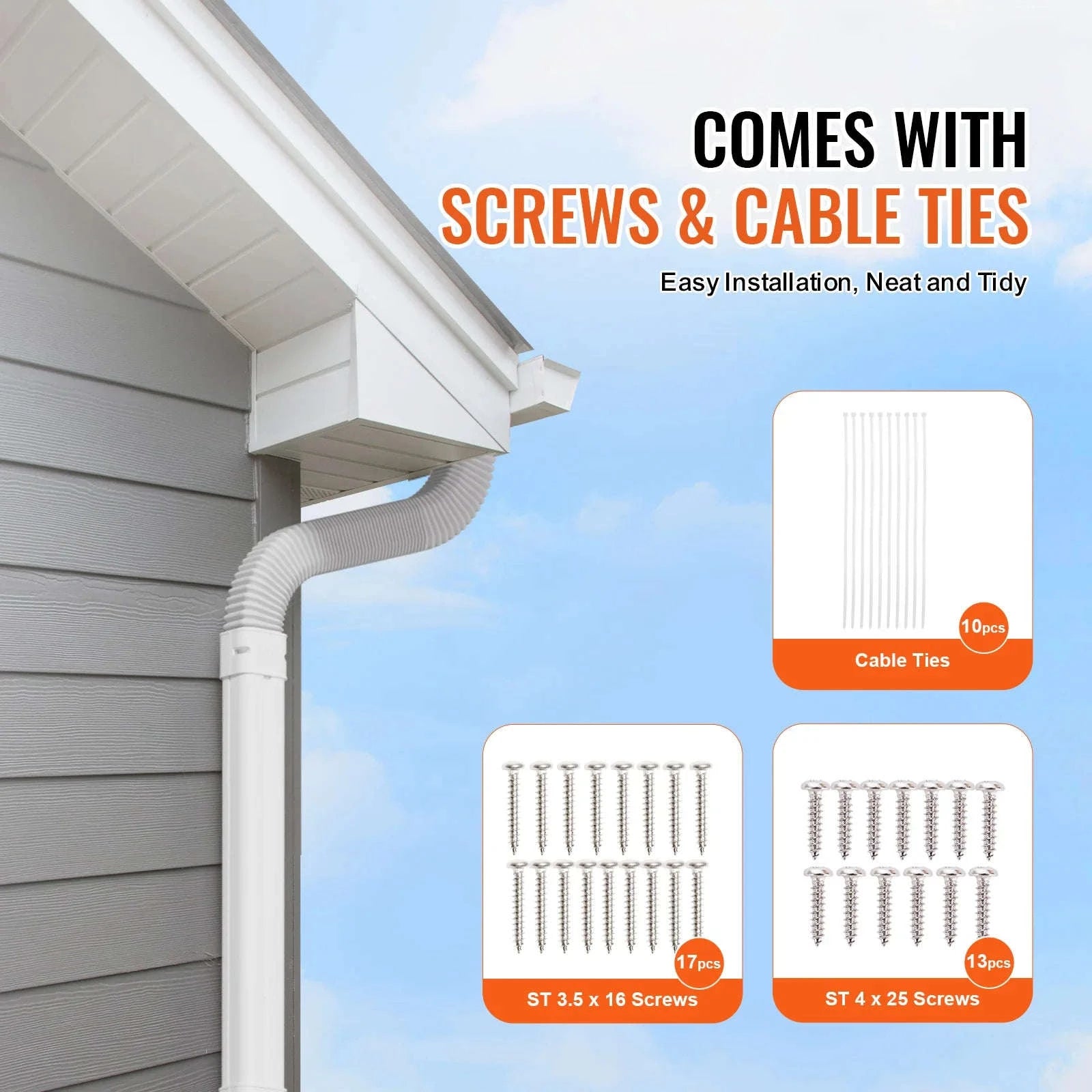 Mini Split Line Set Cover PVC Decorative Pipe Cover for Air Conditioner-9FT / United States