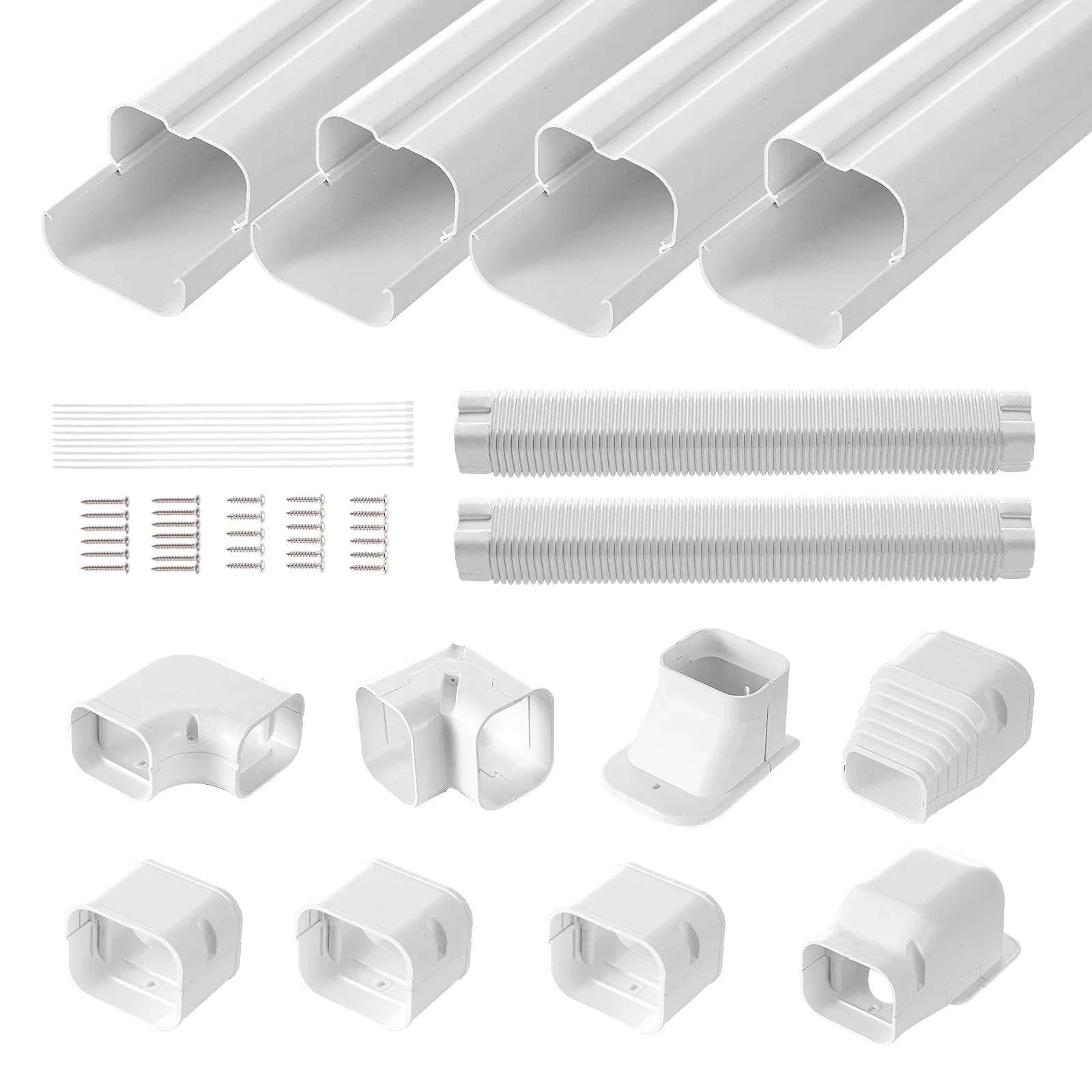 Mini Split Line Set Cover PVC Decorative Pipe Cover for Air Conditioner-9FT / United States