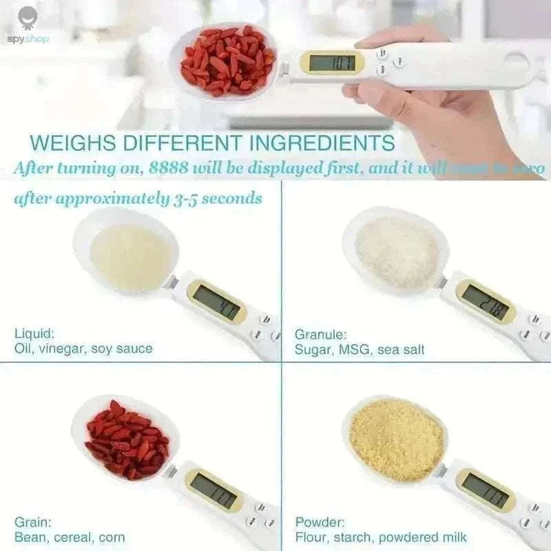 Mini Spoon Scale Digital Kitchen Scale 0.1–500g-2PCS Light green / 1Kg