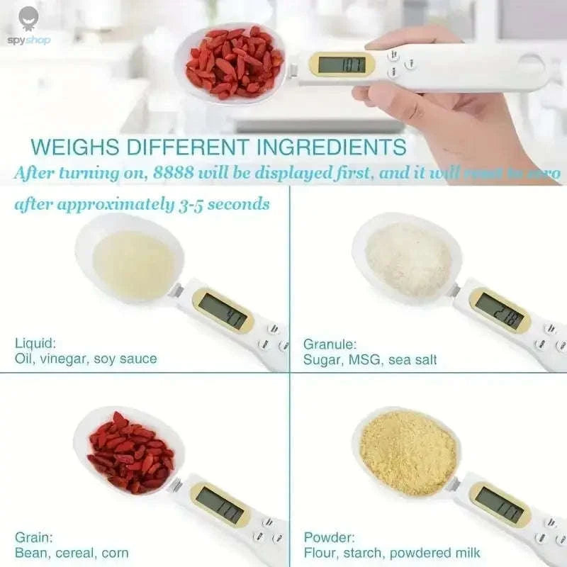 Mini Spoon Scale Digital Kitchen Scale 0.1–500g-2PCS Light green / 1Kg