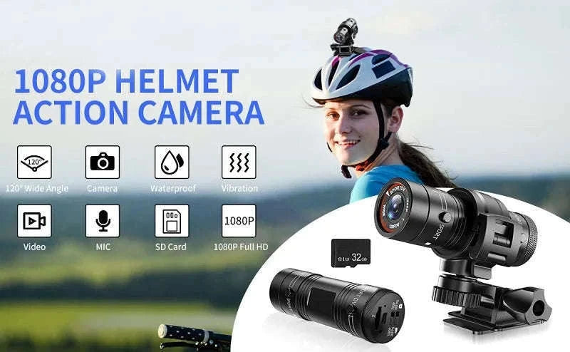 Mini Sport DV Full HD Helmet Action Camera-black / Only F9