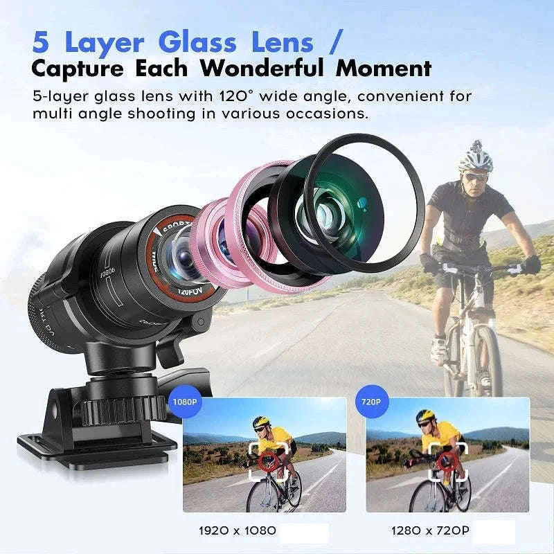 Mini Sport DV Full HD Helmet Action Camera-black / Only F9