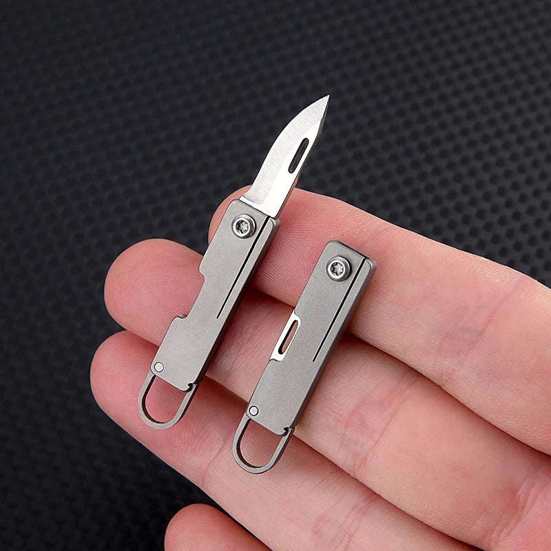 Mini Titanium Alloy Folding Knife for Everyday Carry-titanium alloy B