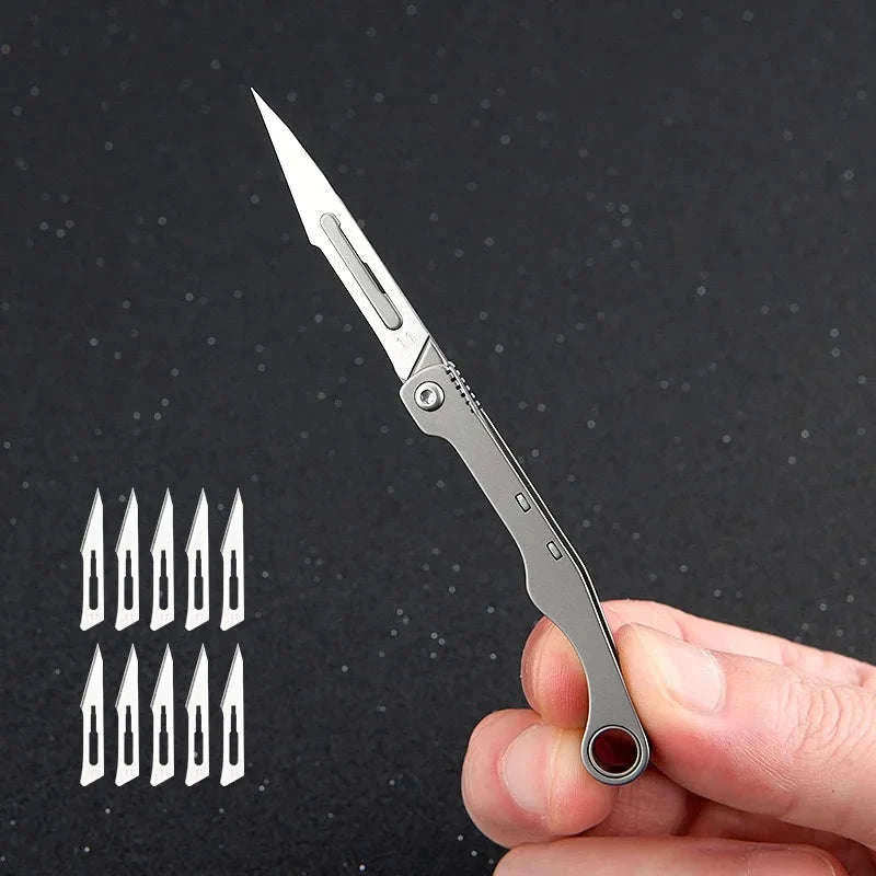 Mini Titanium Alloy Folding Knife for Outdoor EDC-titanium alloy