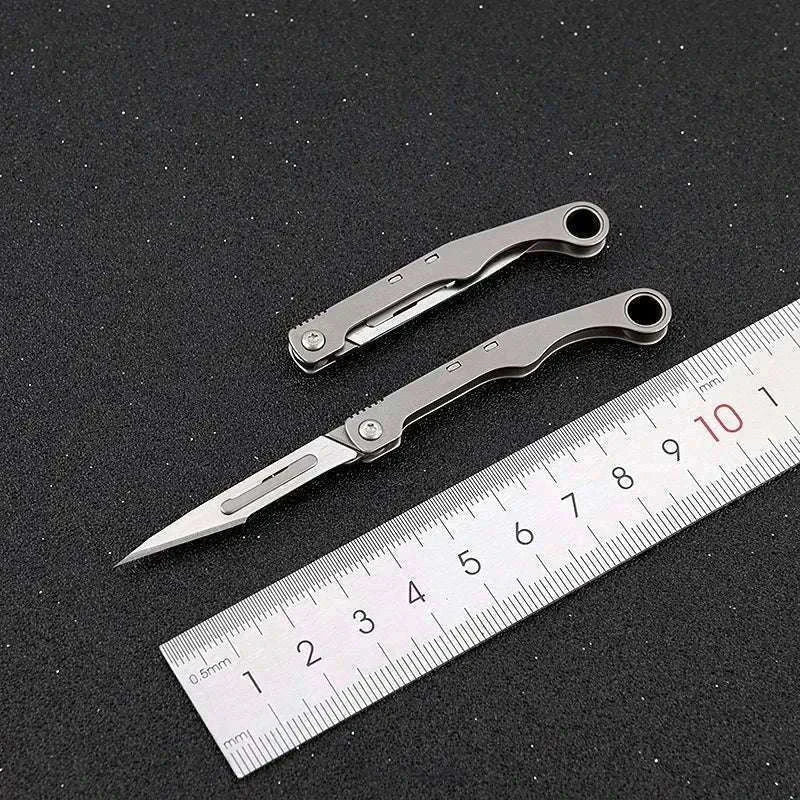 Mini Titanium Alloy Folding Knife for Outdoor EDC-titanium alloy