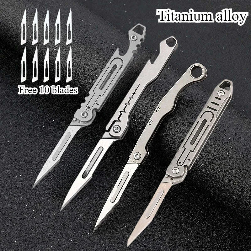 Mini Titanium Alloy Folding Knife for Outdoor EDC-titanium alloy