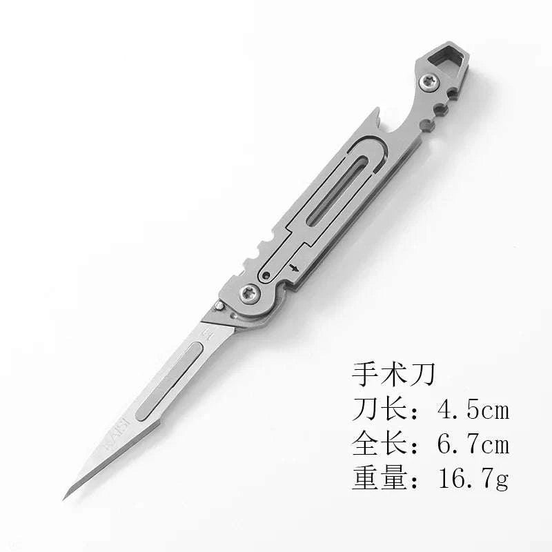 Mini Titanium Alloy Folding Knife for Outdoor EDC-titanium alloy