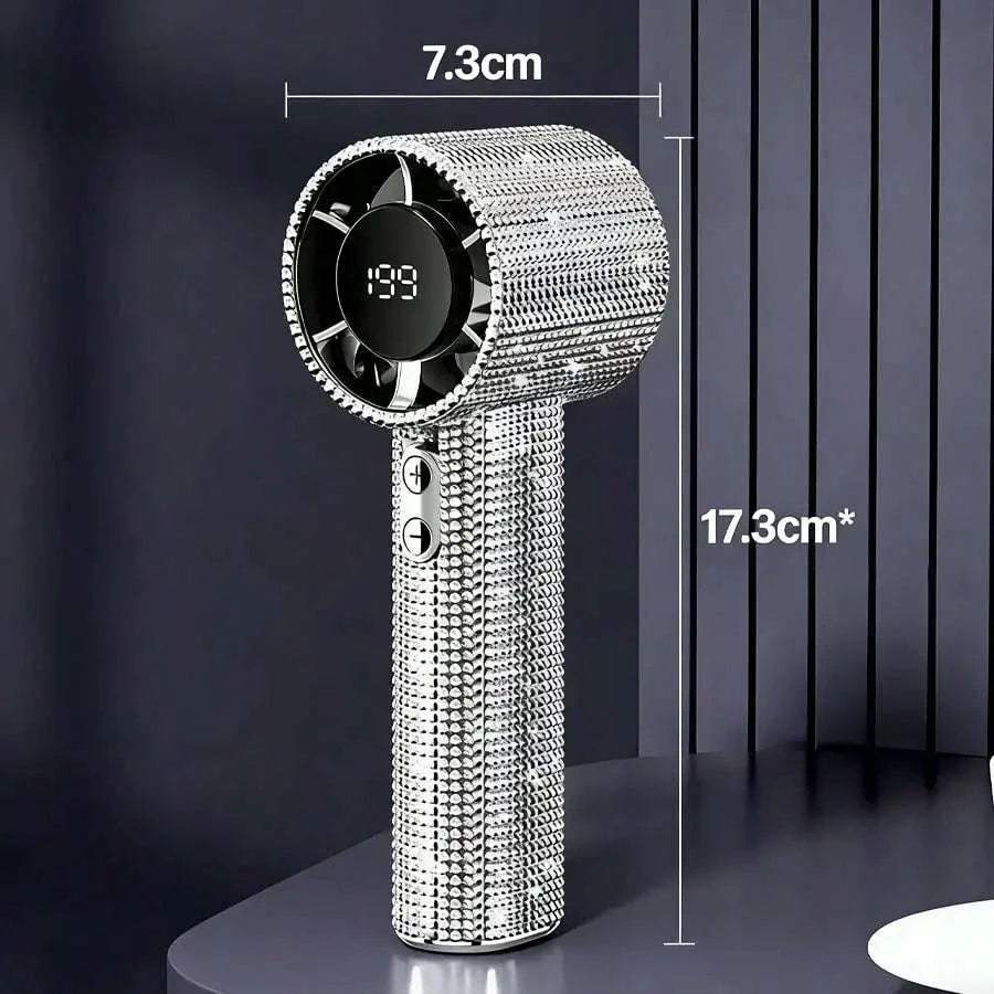 Mini USB-C Rechargeable Handheld Fan with Quiet Turbo Airflow-Gold / United States