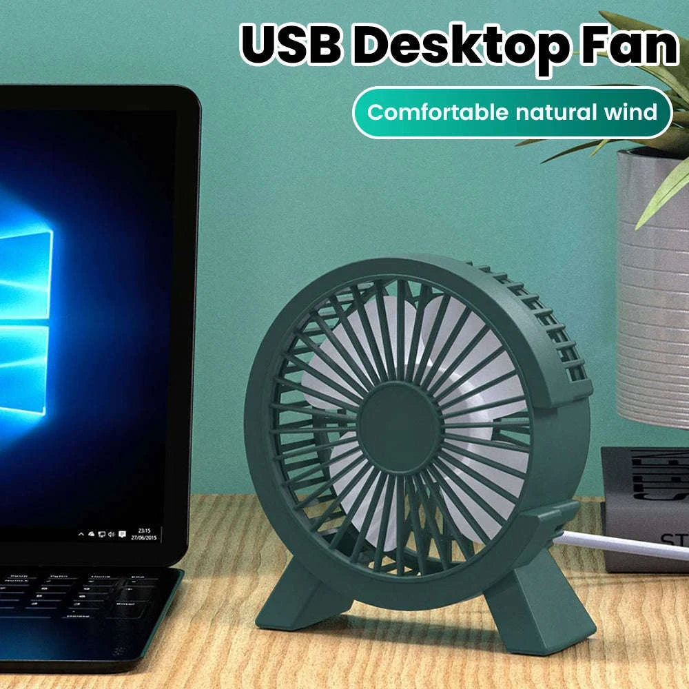 Mini USB Rechargeable Table Fan for Desk, Dorm, and Office-United States / WHITE