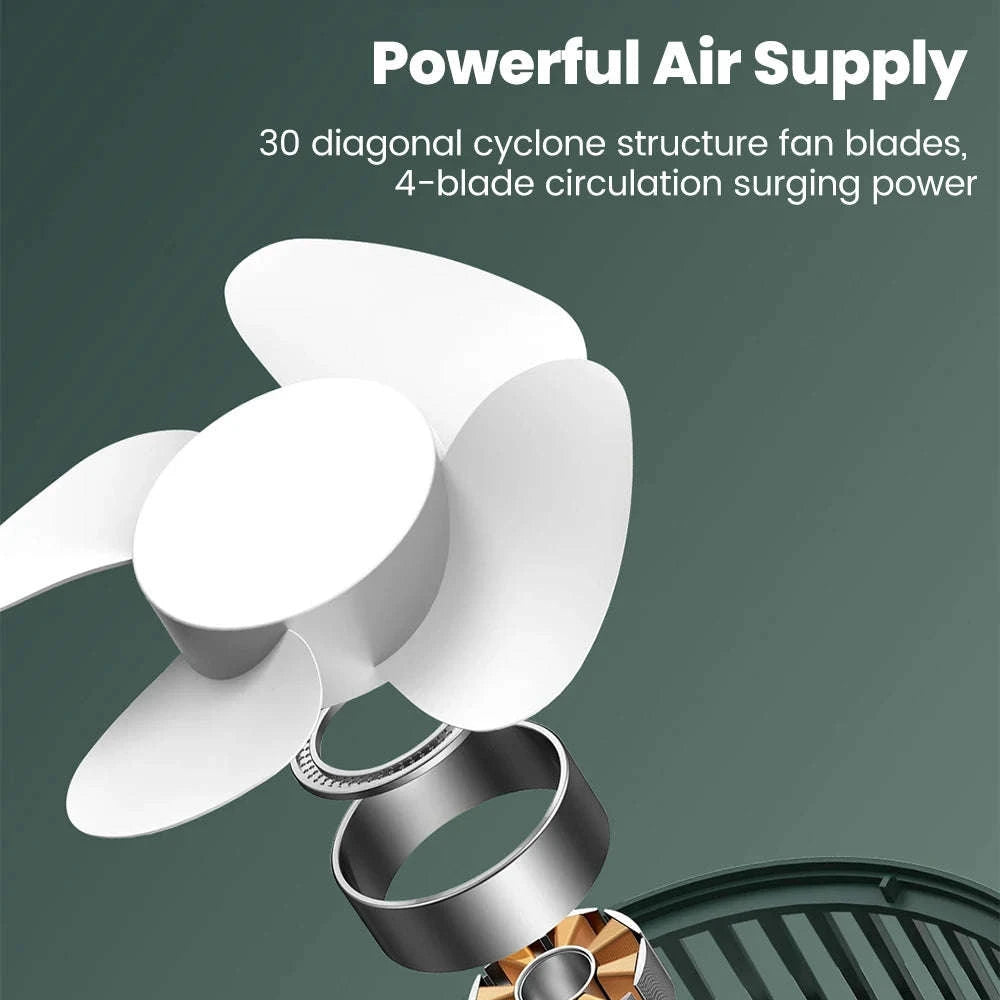 Mini USB Rechargeable Table Fan for Desk, Dorm, and Office-United States / WHITE