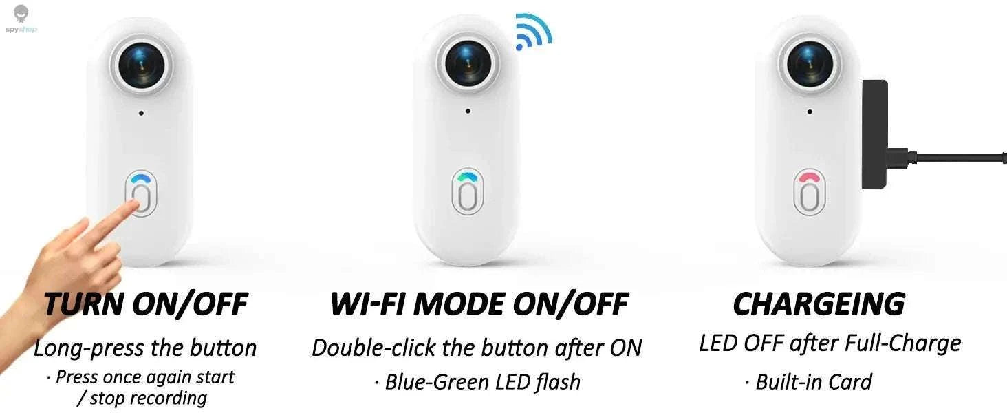Mini Vlog Camera – 4K Pocket Action Cam with WiFi and Magnetic Mounting-FHD 1080P (BK-Lite) / With 64G TF Card / CHINA