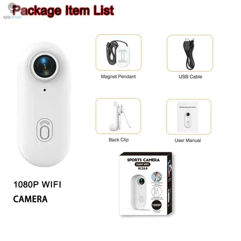 Mini Vlog Camera – 4K Pocket Action Cam with WiFi and Magnetic Mounting-FHD 1080P (BK-Lite) / With 64G TF Card / CHINA