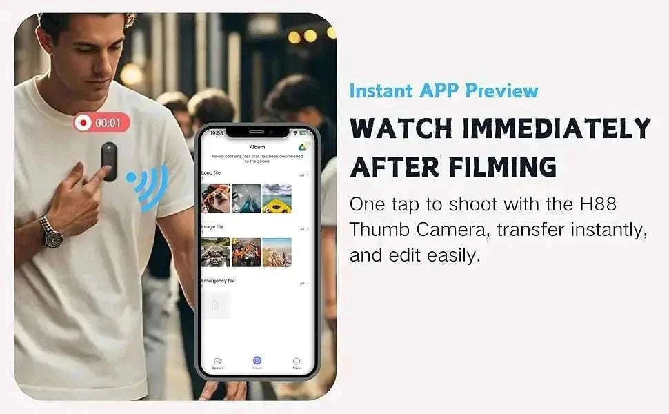 Mini Vlog Camera 4K Pocket Action Cam with WiFi-FHD 1080P (BK-Lite) / With 64G TF Card / CHINA