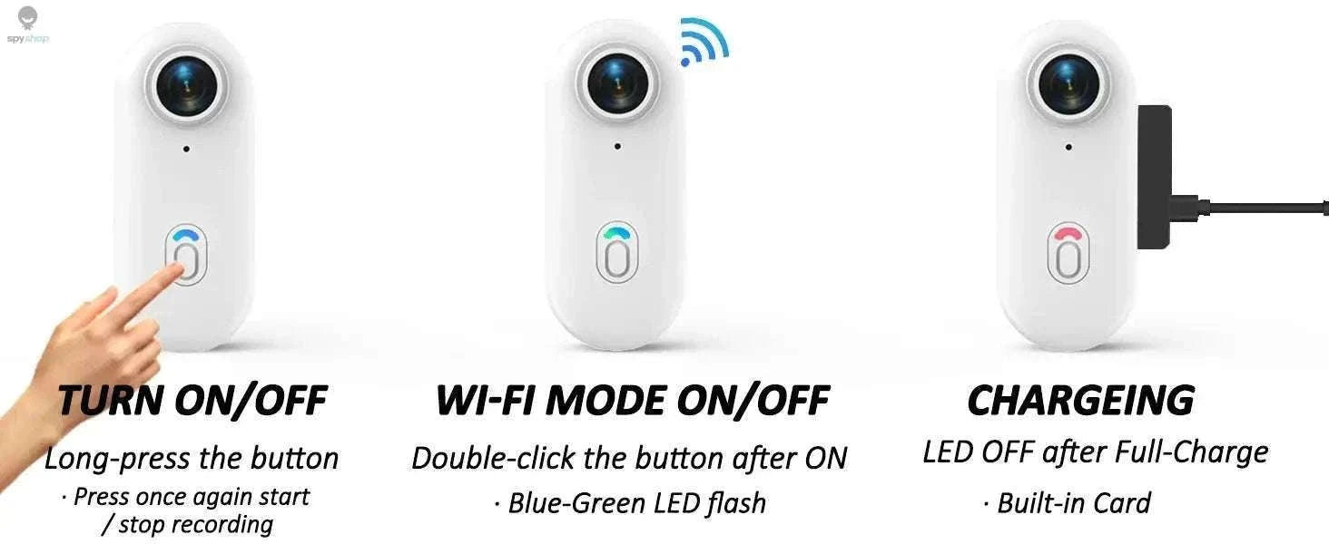 Mini Vlog Camera 4K Pocket Action Cam with WiFi-FHD 1080P (BK-Lite) / With 64G TF Card / CHINA
