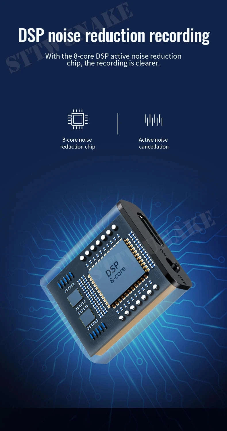 Mini Voice-Activated Digital Recorder with Magnetic Mount and USB-C-With Android OTG / China Mainland / 16 GB