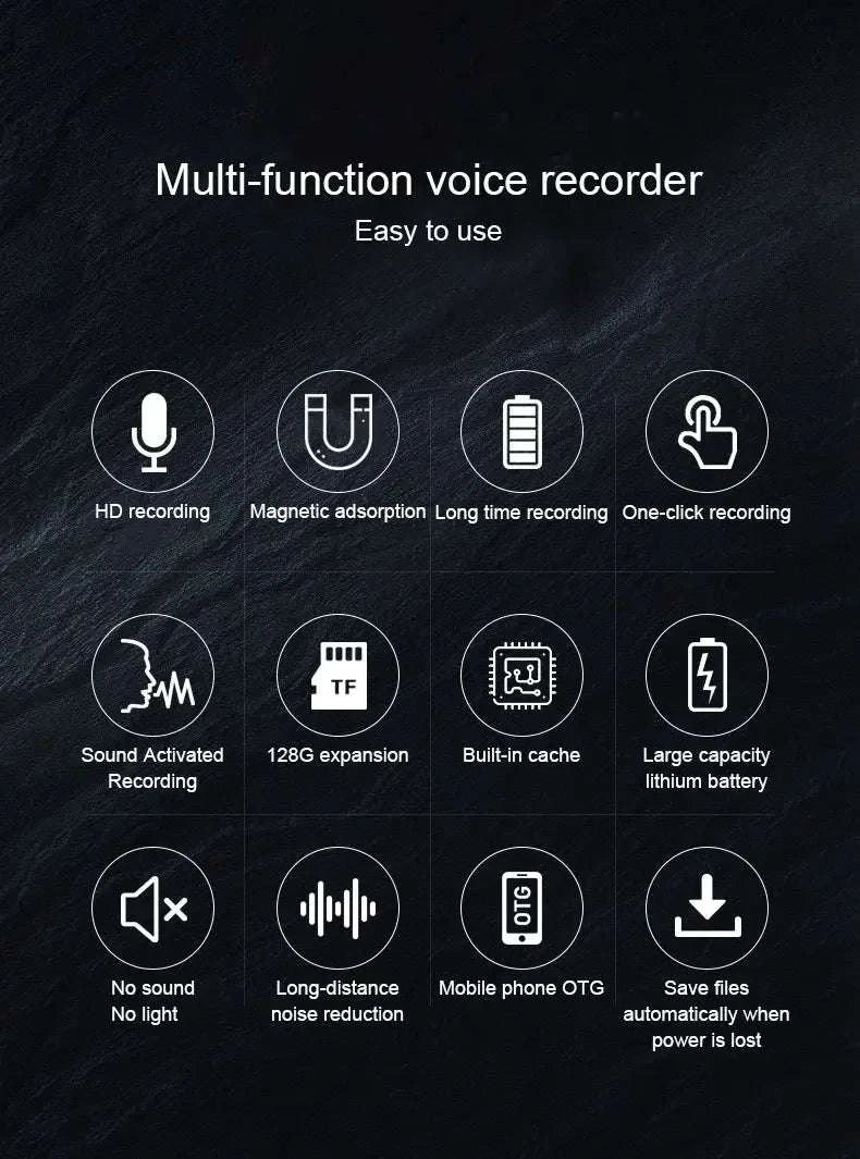 Mini Voice Activated Recorder with 500H Standby & Magnetic Mount-L1-Recorder / < 1GB