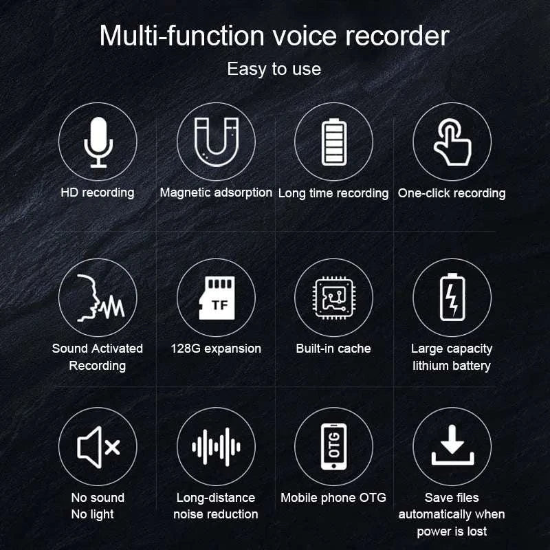Mini Voice Activated Recorder with 500H Standby & Magnetic Mount-L1-Recorder / < 1GB