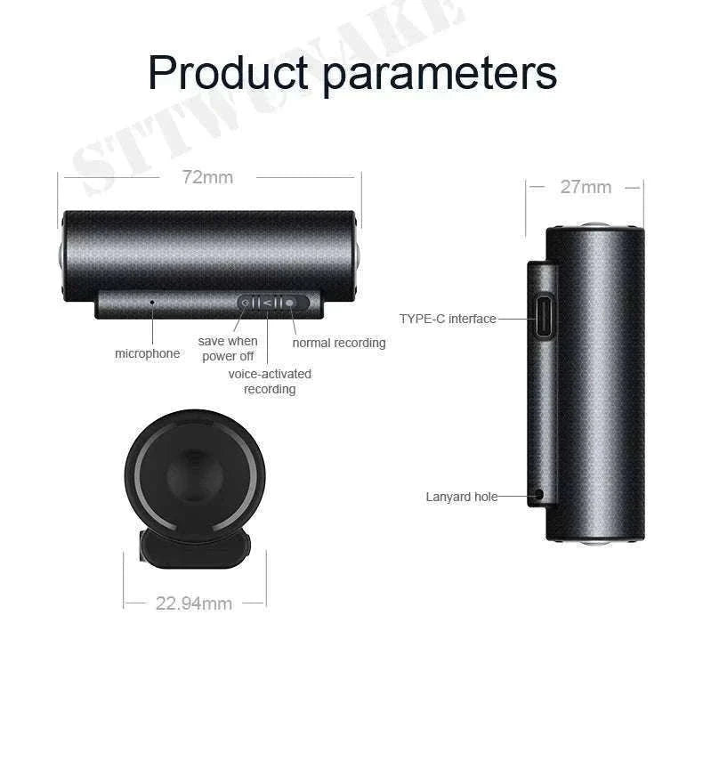 Mini Voice Activated Recorder with Magnet, 500H Recording & 365-Day Standby-with  Android OTG / 64 GB