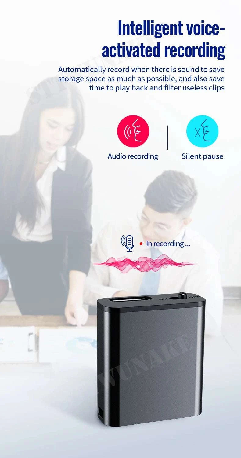 Mini Voice Activated Recorder with Magnet & One-Click Recording-Q8 / 16 GB