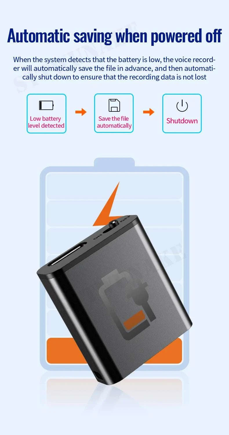 Mini Voice Activated Recorder with Magnet & One-Click Recording-Q8 / 16 GB