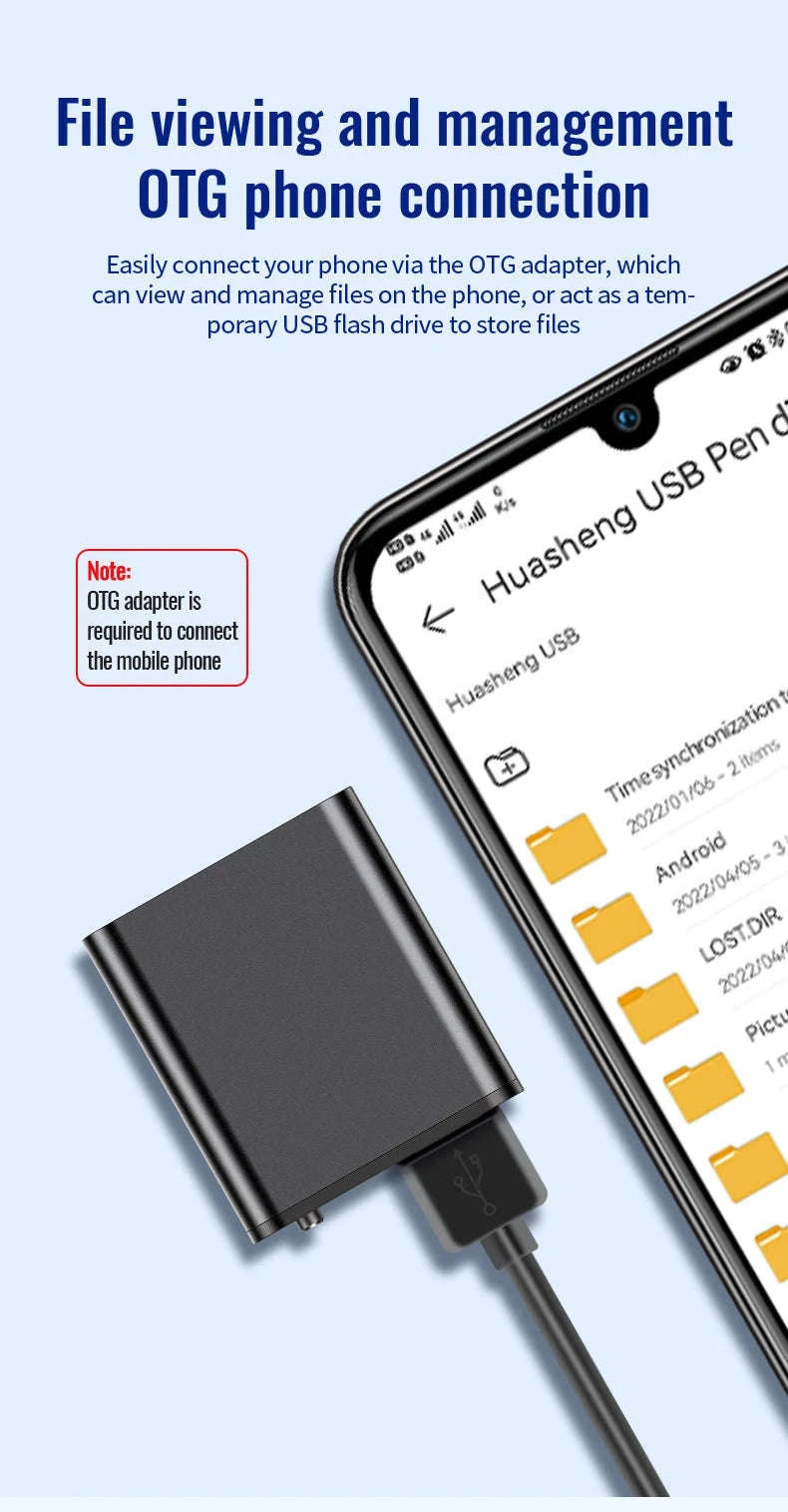 Mini Voice Activated Recorder With Magnetic Body And Simple One-Touch Recording-iPhone OTG / China Mainland / 8 GB