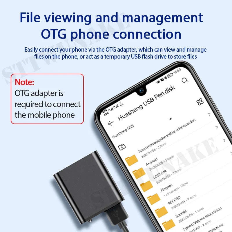 Mini Voice Activated Recorder With Magnetic Body And Simple One-Touch Recording-iPhone OTG / China Mainland / 8 GB