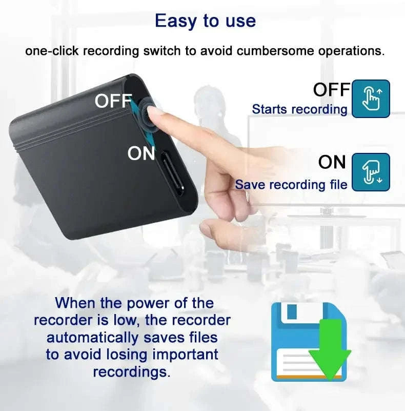 Mini Voice Activated Recorder with OTG Mobile Connectivity-L12 with Android OTG / 64 GB