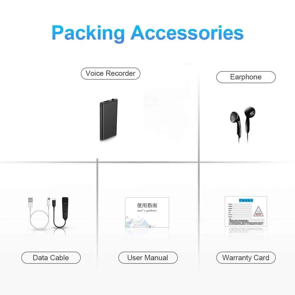 Mini Voice Recorder 8GB–32GB with Voice Activation & Noise Reduction-Q2 / China Mainland / 16 GB
