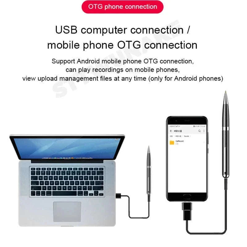 Mini Voice Recorder Pen with Voice Activation and Playback-No otg adapter / China Mainland / 32 GB