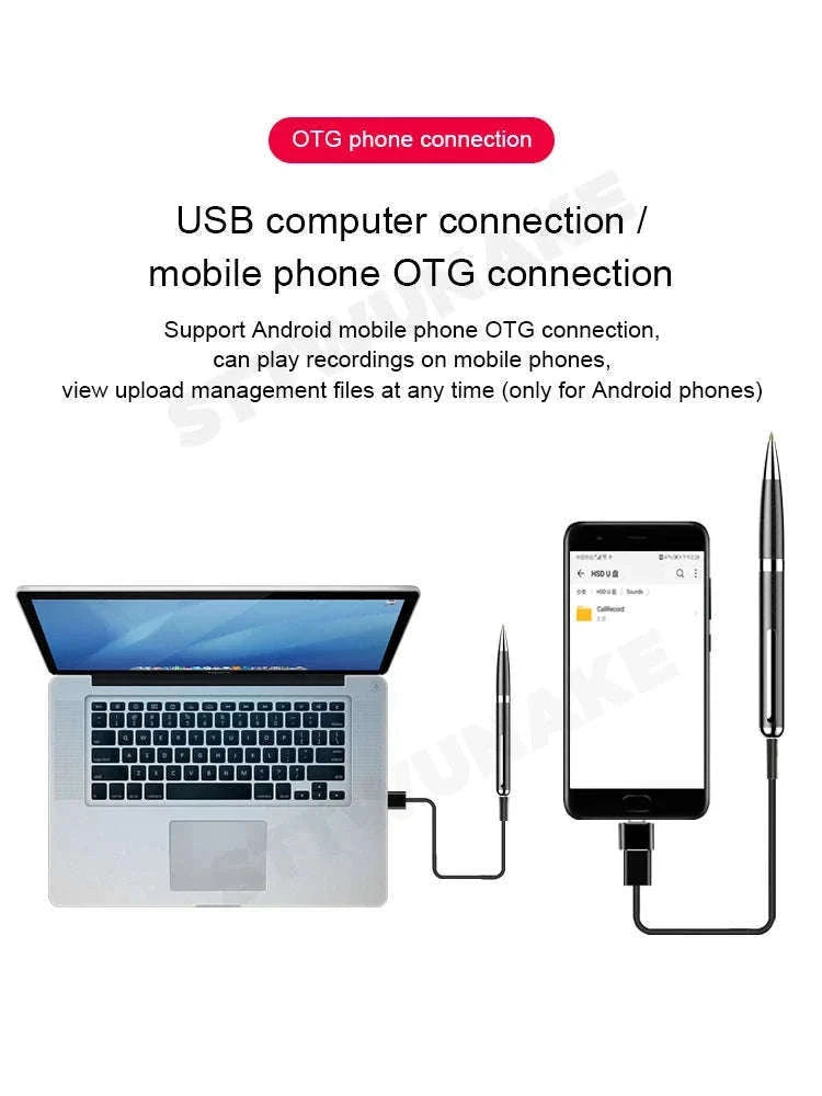 Mini Voice Recorder Pen with Voice Activation and Playback-No otg adapter / China Mainland / 32 GB