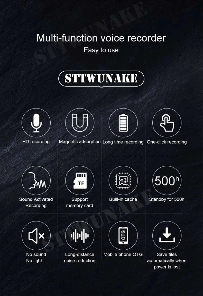 Mini Voice Recorder with Magnetic Adsorption-Only recorder / CHINA / 16 GB