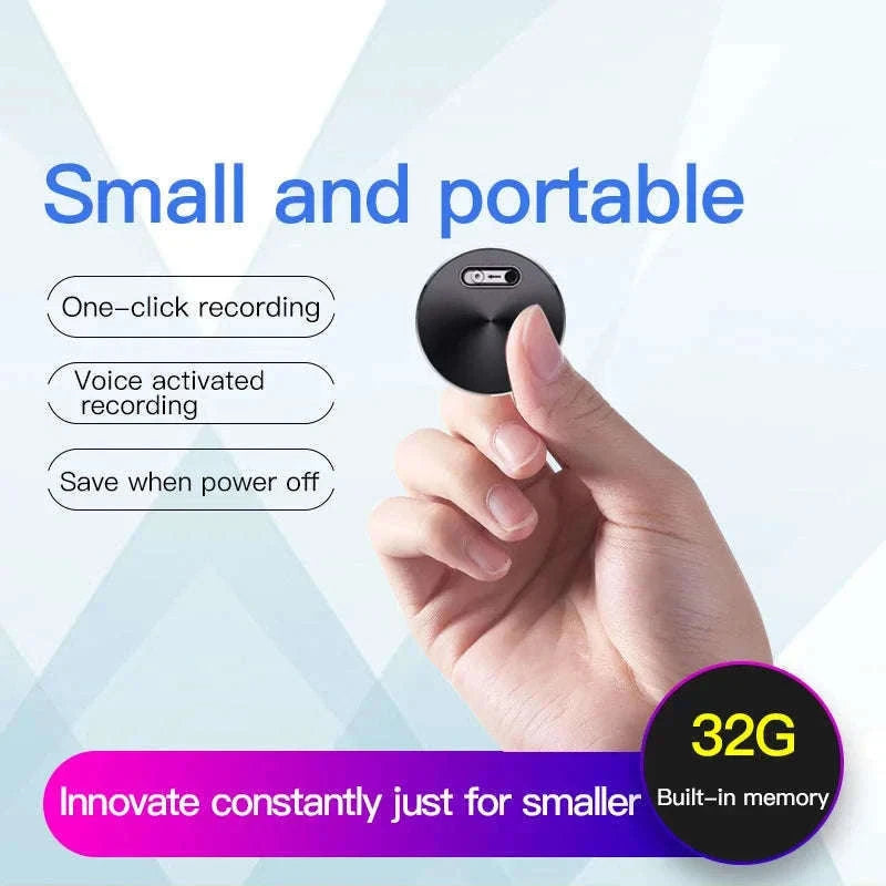 Mini Voice Recorder with USB Storage and Voice Activation-black / 32 GB