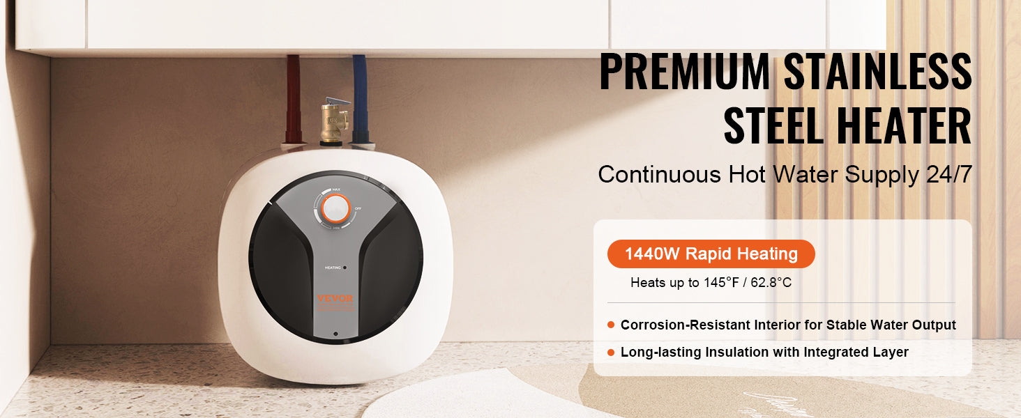 Mini Tank Electric Water Heater 10L Fast Heating for Kitchen Bathroom