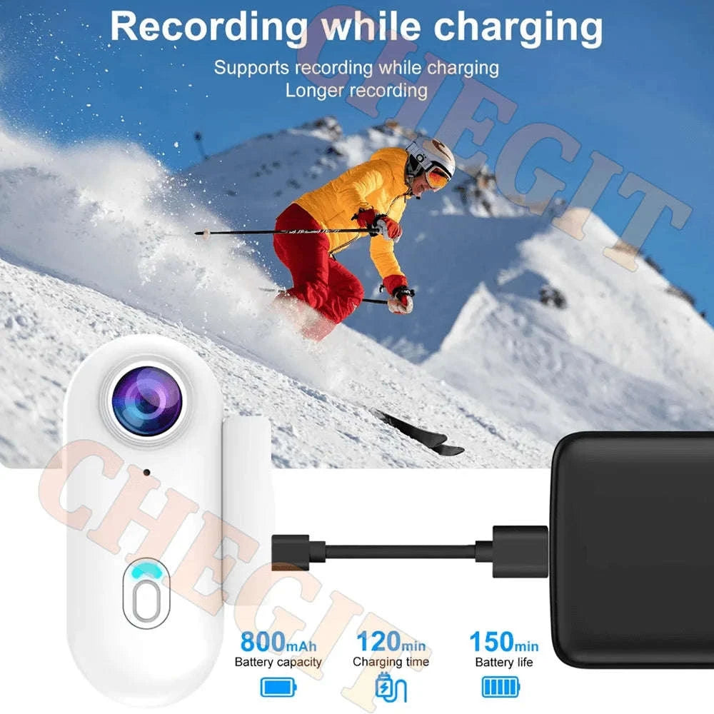 Mini WiFi Body Camera 4K / 1080P Waterproof Wearable Recorder-4K-White / 64GB