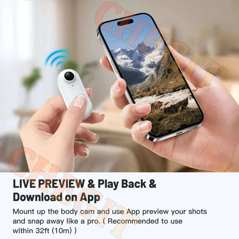 Mini WiFi Body Camera 4K / 1080P Waterproof Wearable Recorder-4K-White / 64GB
