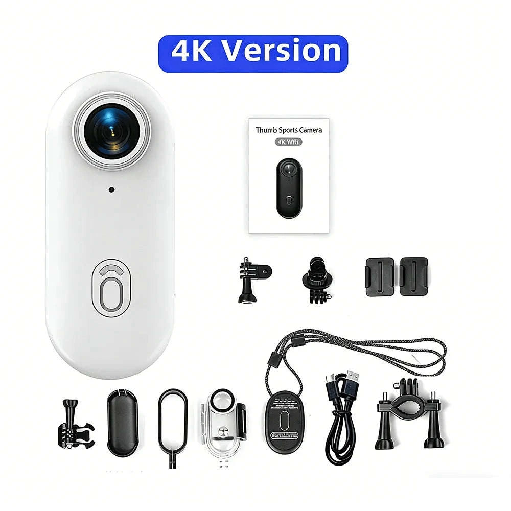Mini WiFi Body Camera 4K / 1080P Waterproof Wearable Recorder-4K-White / 64GB