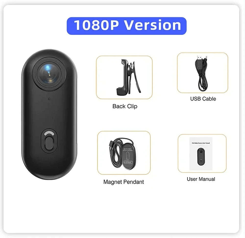 Mini WiFi Body Camera 4K / 1080P Waterproof Wearable Recorder-4K-White / 64GB
