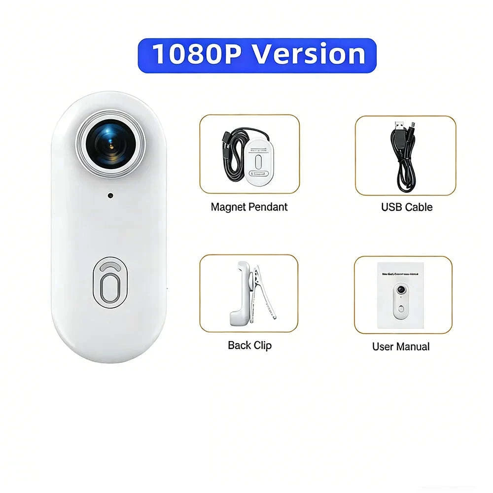 Mini WiFi Body Camera 4K / 1080P Waterproof Wearable Recorder-4K-White / 64GB